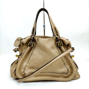 Chloe Hand Bag Beige Leather